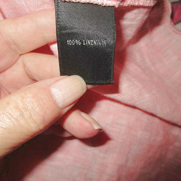 NEW Lafayette 148 LINEN Sublime Justice Size 14 BLOUSE Top BUTTON UP Tunic CLAY - Picture 11 of 11